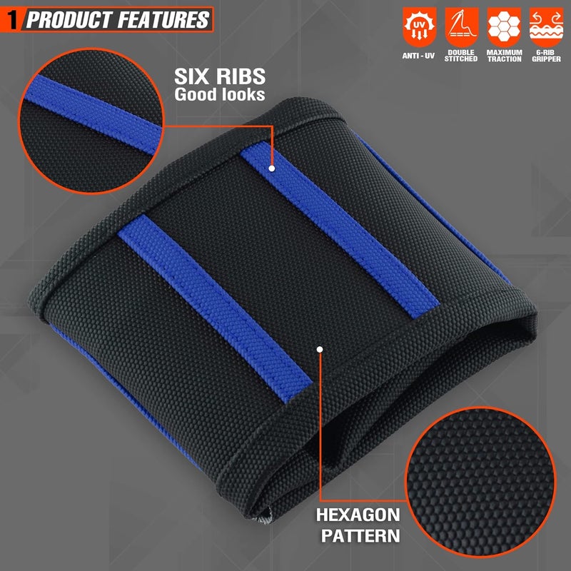 fewfuss Universial Dirt Bike Seat Cover - Soft Ribbed Rubber Seat Covers for Motorcross Enduro Blue - Image 2